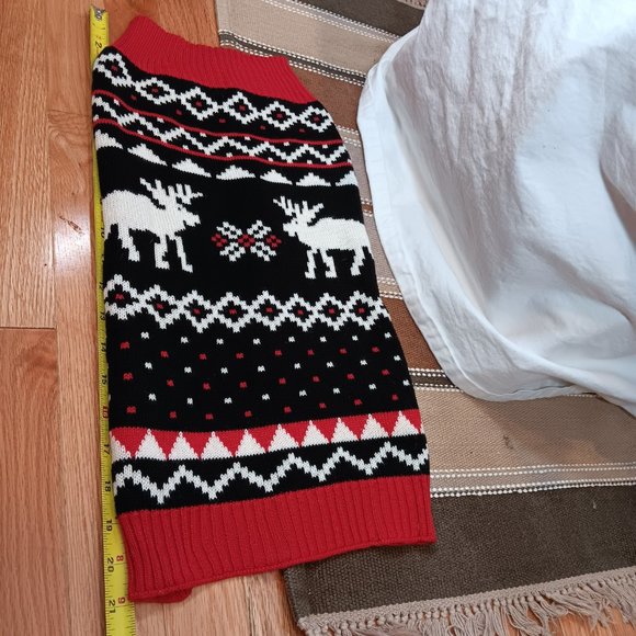 Simply Dog NWOT Knit Dog Sweater Pet Clothing Red Black White Size S Size M - Picture 9 of 16